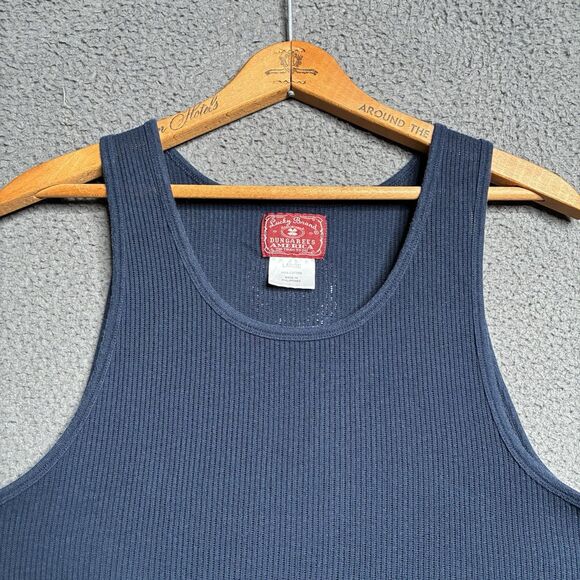 Vtg 90s Streetwear Mens L Distressed Blank Ribbed Wife Beater Tank Top T-Shirt - Picture 3 of 13